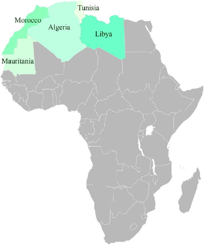 Geographic-localisation-of-the-five-Maghreb-countries